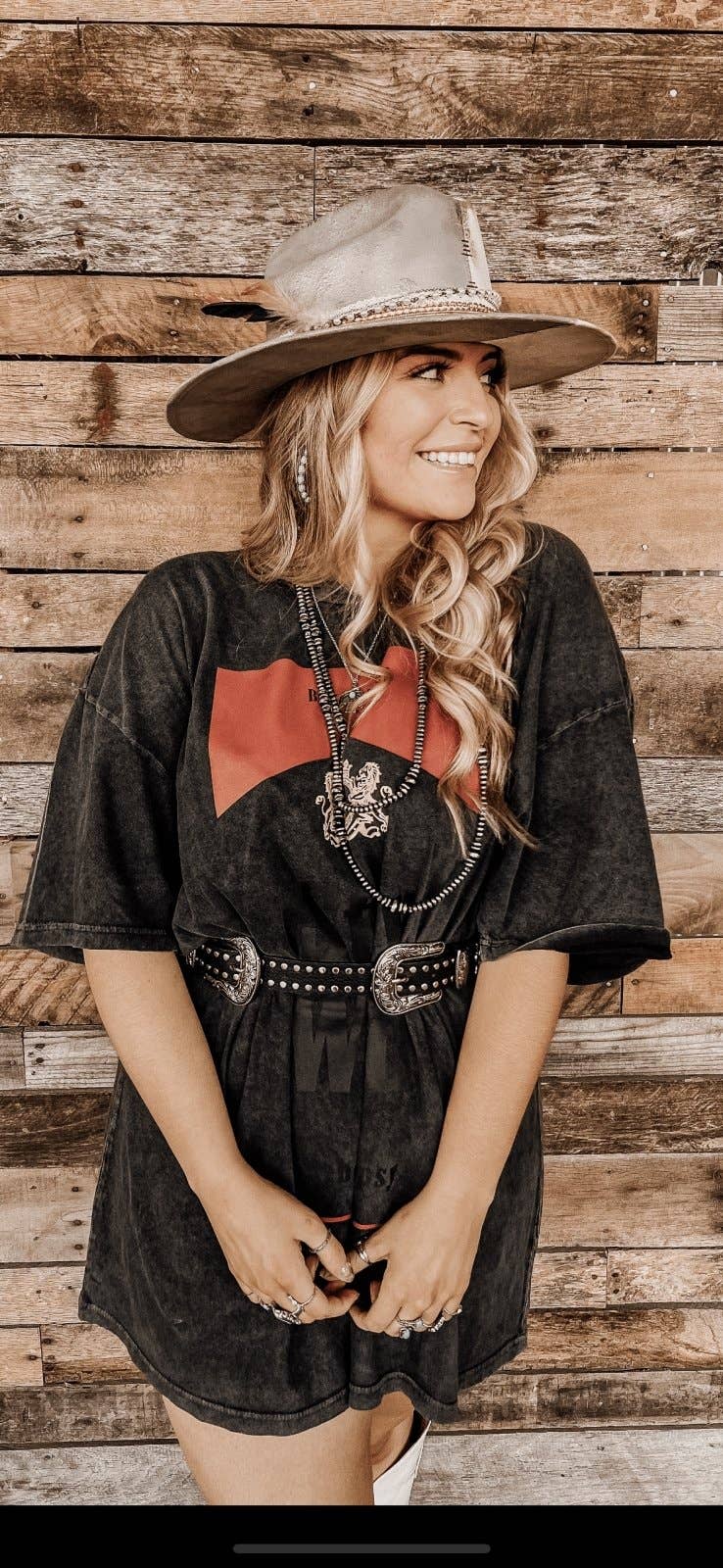 THE BEVEL LABEL - Wholesale T-Shirt (Graphic) - Women's - Charcoal Stay Wild T Shirt Dress9