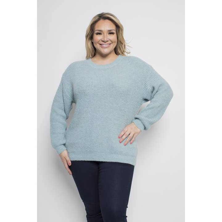 PULL EN TRICOT À COL ROND GRANDE TAILLE pour la vente par Curve Market