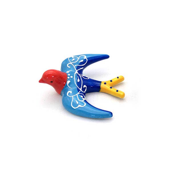 JUMI - Vendita all'ingrosso Statuette decorative - Rondine in ceramica con decorazioni a strisce, 10 cm0