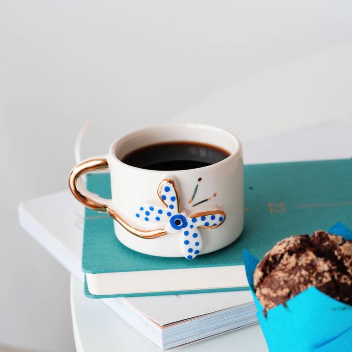Luuma Home - Wholesale Coffee Mug - White Dragonfly Mug0
