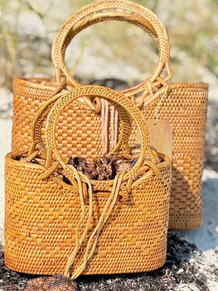 Rattan Bag Sunduna - Handwoven Natural Rattan Tote for wholesale by Crafts Love Dreams