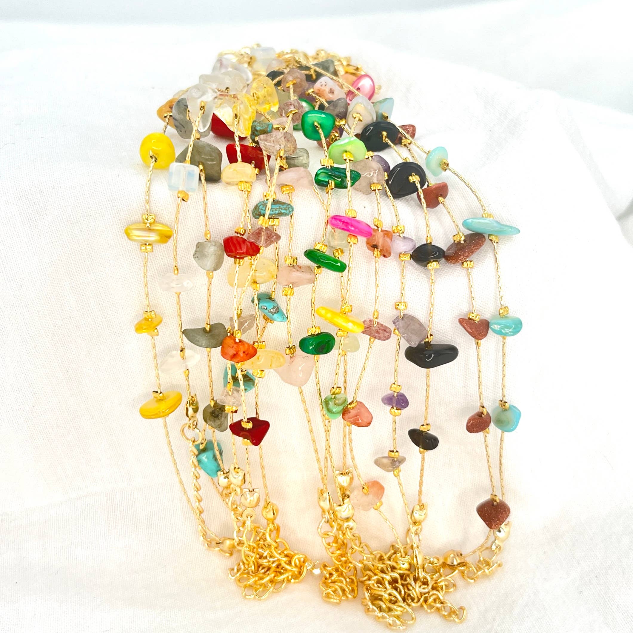 Loli - Wholesale Link & Chain Bracelet - Cobra Chain Bracelet Colorful Stone Adjustable  2