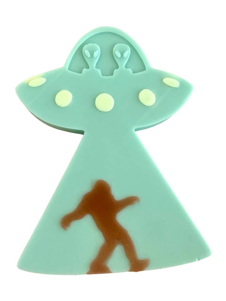 Large 3D Alien with Bigfoot Bar of Soap: Sci Fi theme for wholesale by Plunk Soap and Candle Company