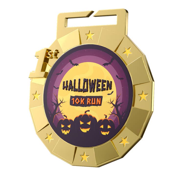 Customized Halloween 10km Run 1st Medal(10pcs) and other Purchase Wholesale participation medals. Free Returns & Net 60 Terms on Faire trending on Faire.