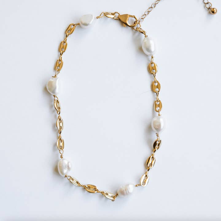 The Pearly Gold Anklet for wholesale by Jay Nicole Designs