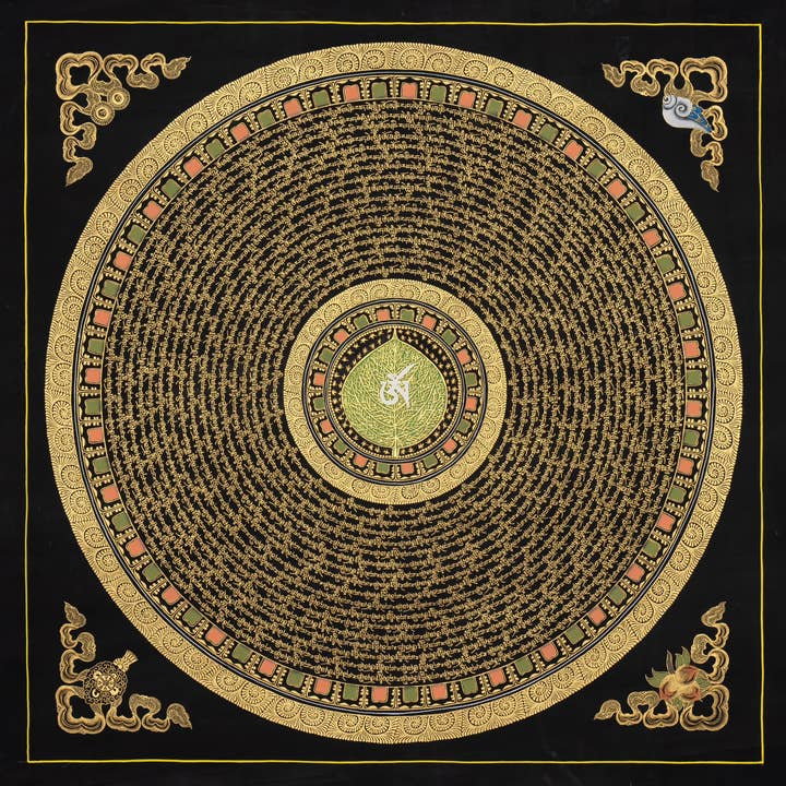 Mantra Mandala Thangka - Spirituel Kraftcirkel for engroshandel hos Boudha Stupa Thanka Centre