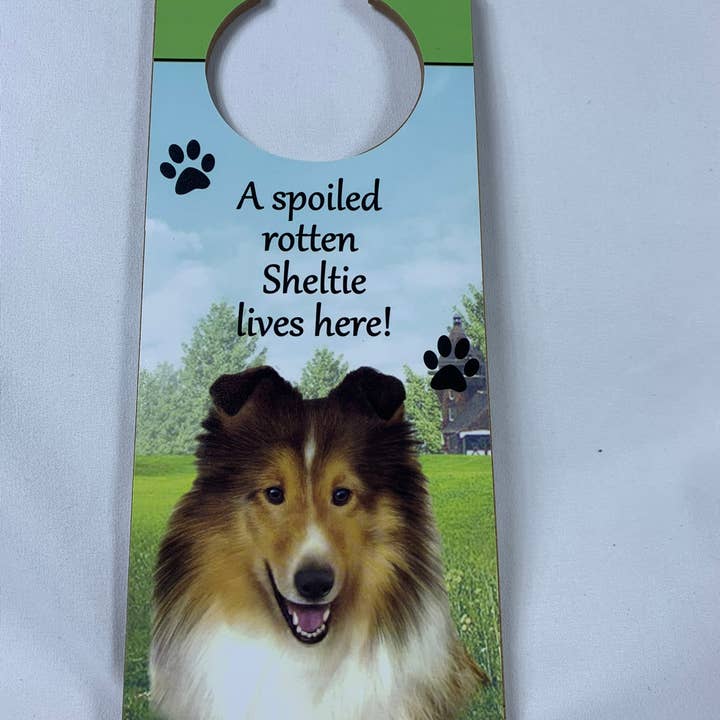 Poignée de porte Sheltie Notes pour la vente par E&S Pets