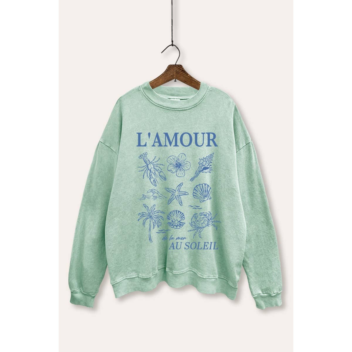 PINK NABI - Wholesale Graphic Sweatshirt - Women's - L'AMOUR AU SOLEIL MINERAL WASH GRAPHIC SWEATSHIRT2