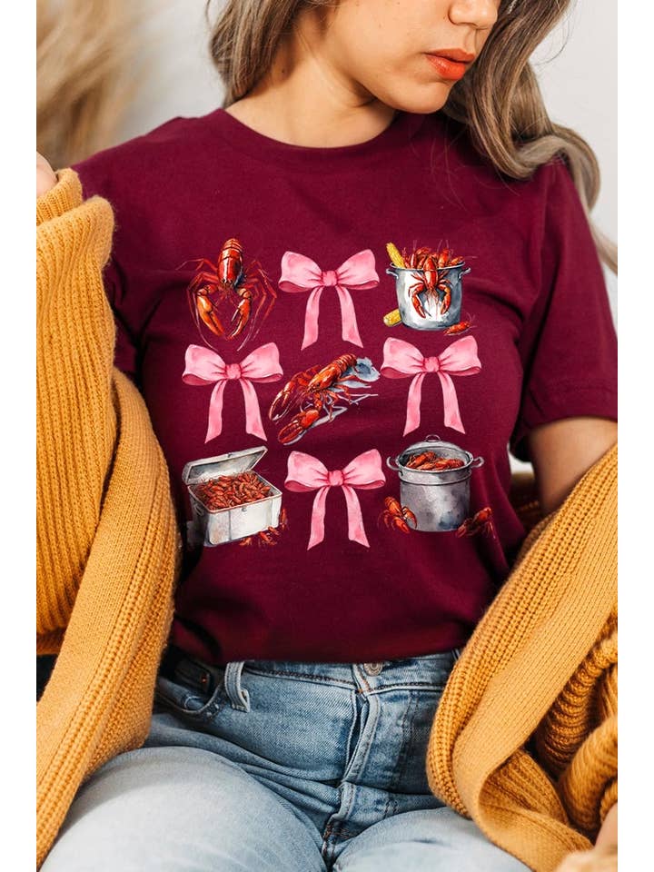 COLORBEAR – Großhandel T-Shirt (Grafikdruck) – Damen – Grafik-T-Shirt mit Flusskrebs-Coquette8