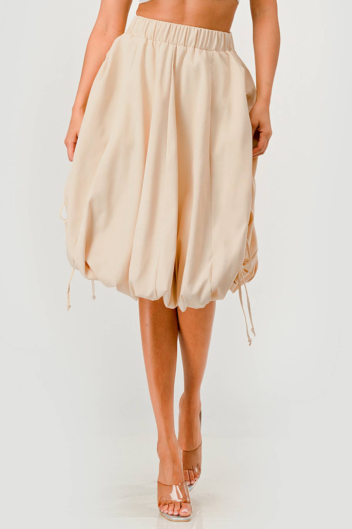 Namatt Design - Venta al por mayor Falda - Mujer - Falda midi burbuja ajustable con cordón lateral regular9