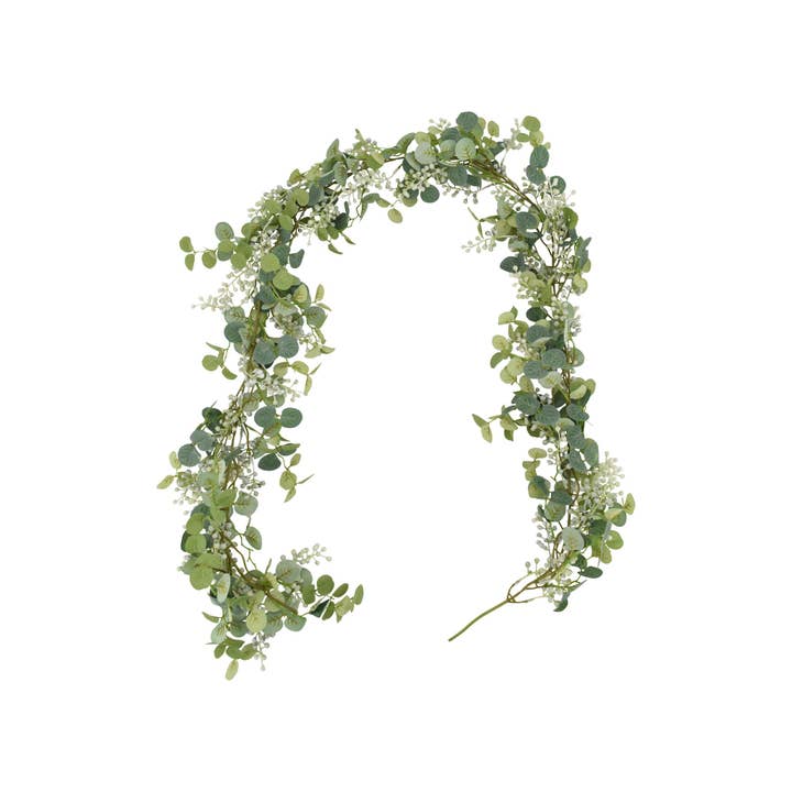 Guirlande de 70" en eucalyptus et baies blanches pour la vente par Tremont Floral Supplies