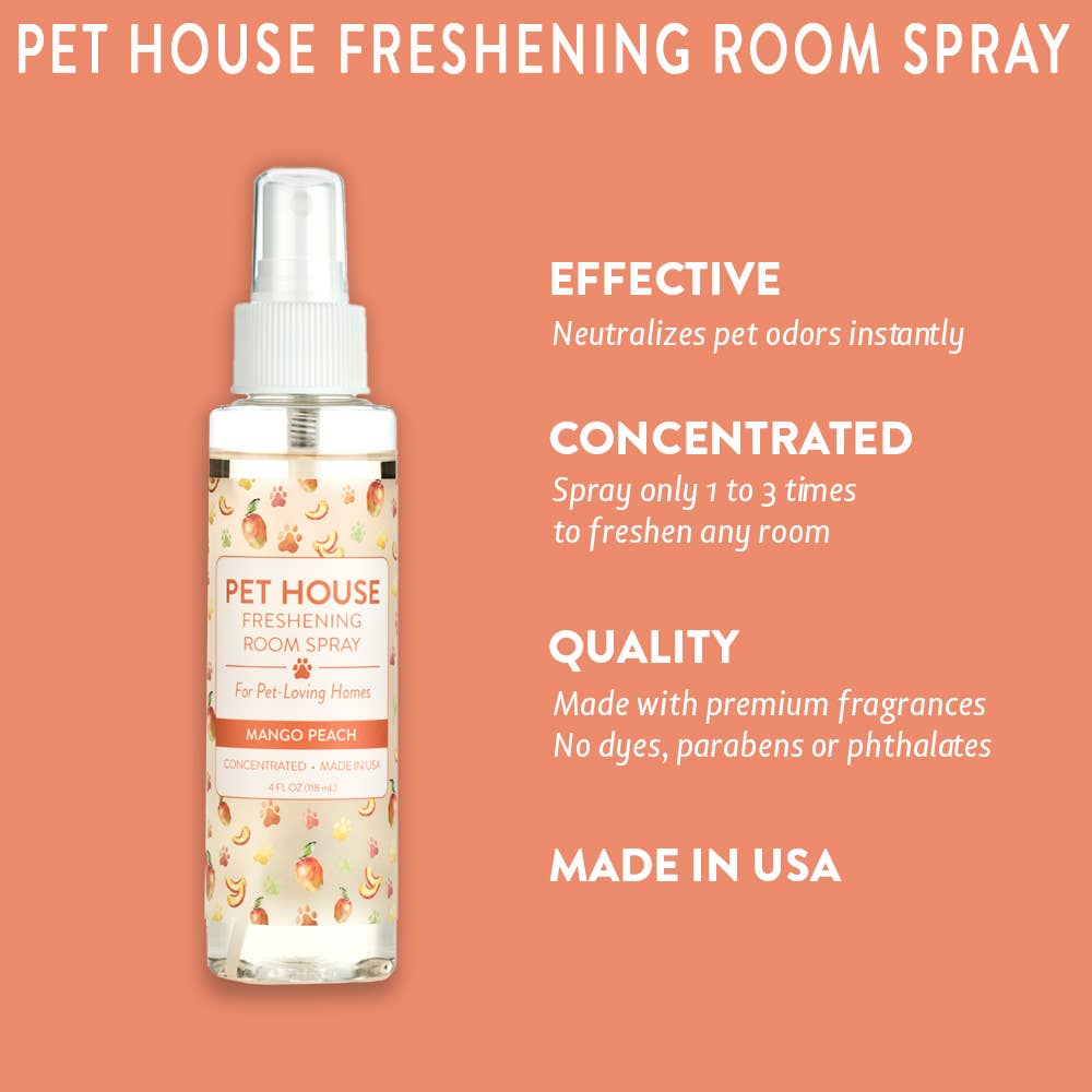 Pet House by One Fur All - Wholesale Room & Linen Spray - Mango Peach Room Spray - Eliminates pet odors1