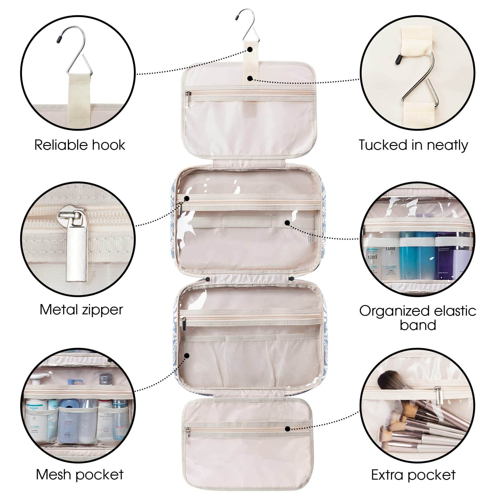 wandf - Wholesale Toiletry Bag - Women's - Large Capacity Waterproof Hanging Toiletry Bag Travel Bag39