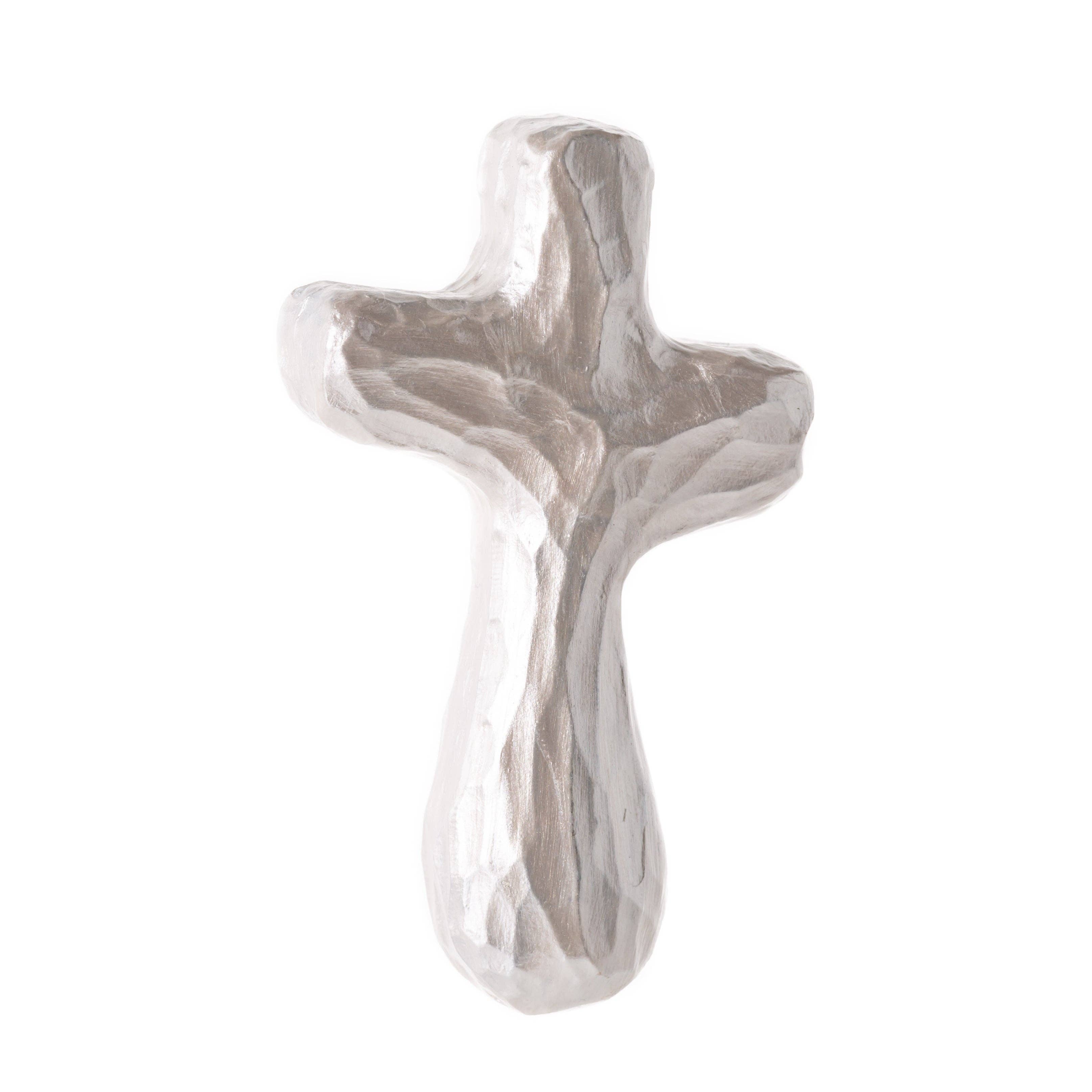 Holy Land Wood and Stone – Cruz de parede por atacado – Cruz de Jornada - Incandescência Branca2