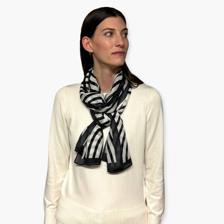 Humble Hilo - Wholesale Scarf - Women's - Humble Hilo Soft Sustainable Art Scarf, Geometric7