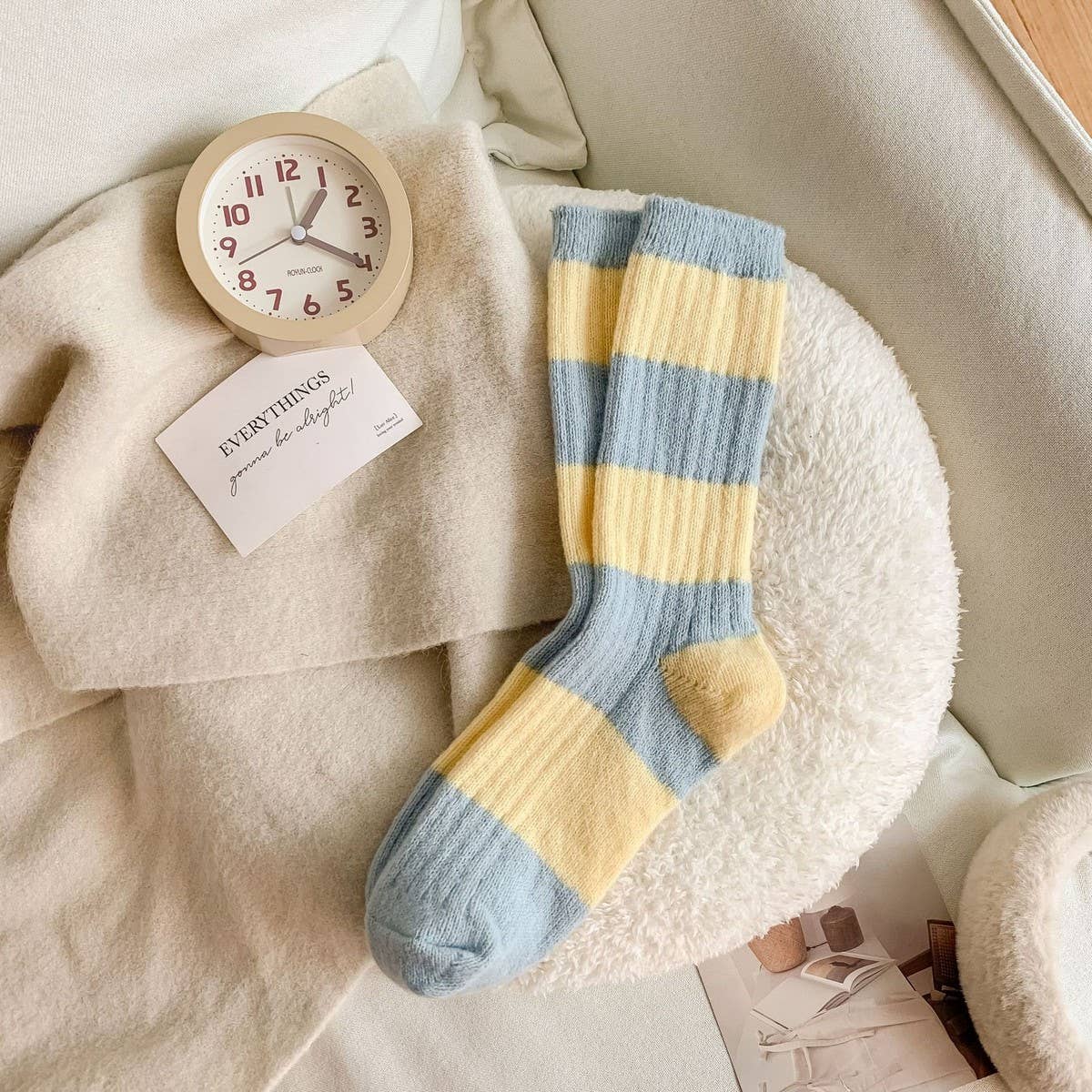 ACCITY - Wholesale Socks - Women's - AUTUMN AND WINTER WARM STRIPED MID-CALF SOCKS_CWMS10652