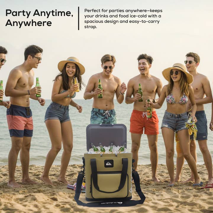 Quiksilver Hydration - Wholesale Cooler/Cooler Bag - Coastal Collection Zipperless Box Cooler 12