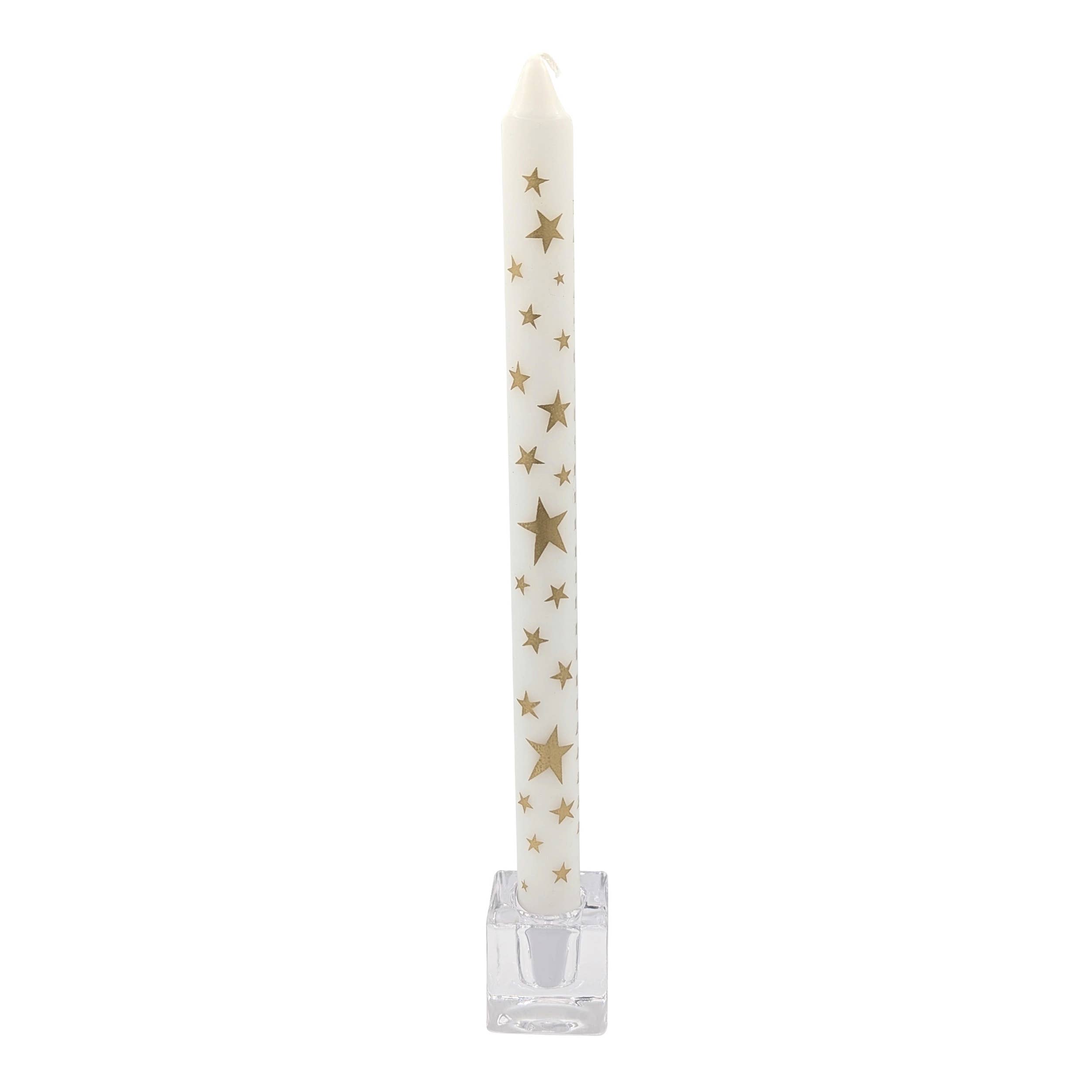 Alison Gardiner Designs - Wholesale Tapered Candle/Candlestick - Star (Gold) Christmas Advent Dinner Candle1