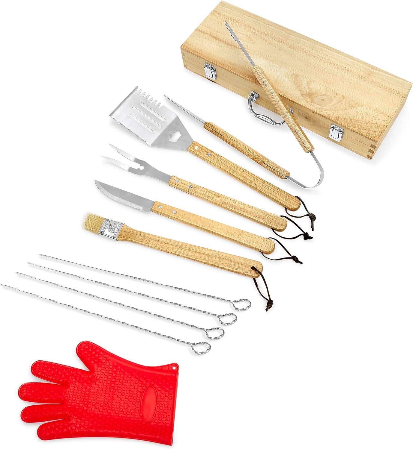 MakerFlo - Vente Outil de gril pour l'extérieur - Set de barbecue MakerFlo - 11 pièces idéal pour la gravure au laser7