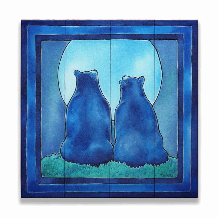 Uma Vez na Lua Azul - Arte de Parede em Madeira e Metal por atacado de Old Wood Signs