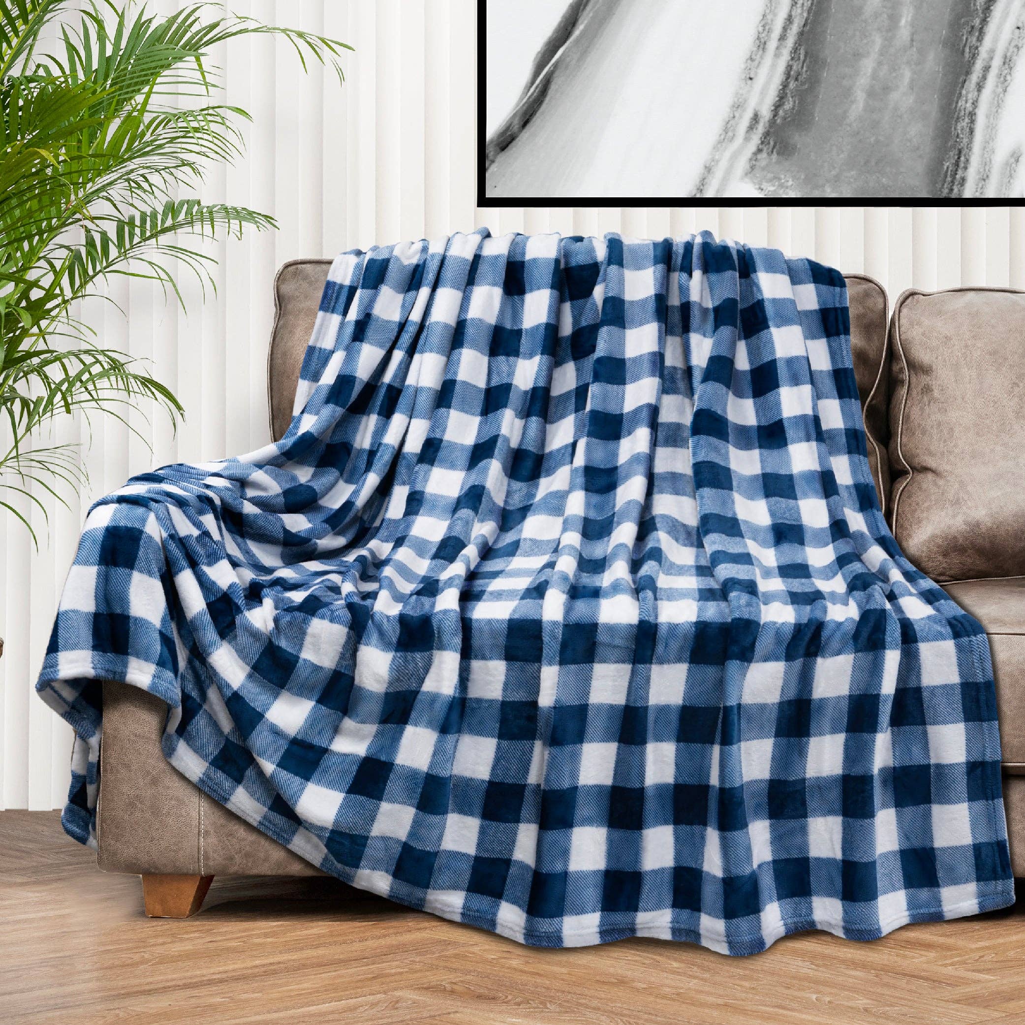 Pavilia – Engroshandel Tæppe – Rutemønstret fleeceplaid i microfiber25