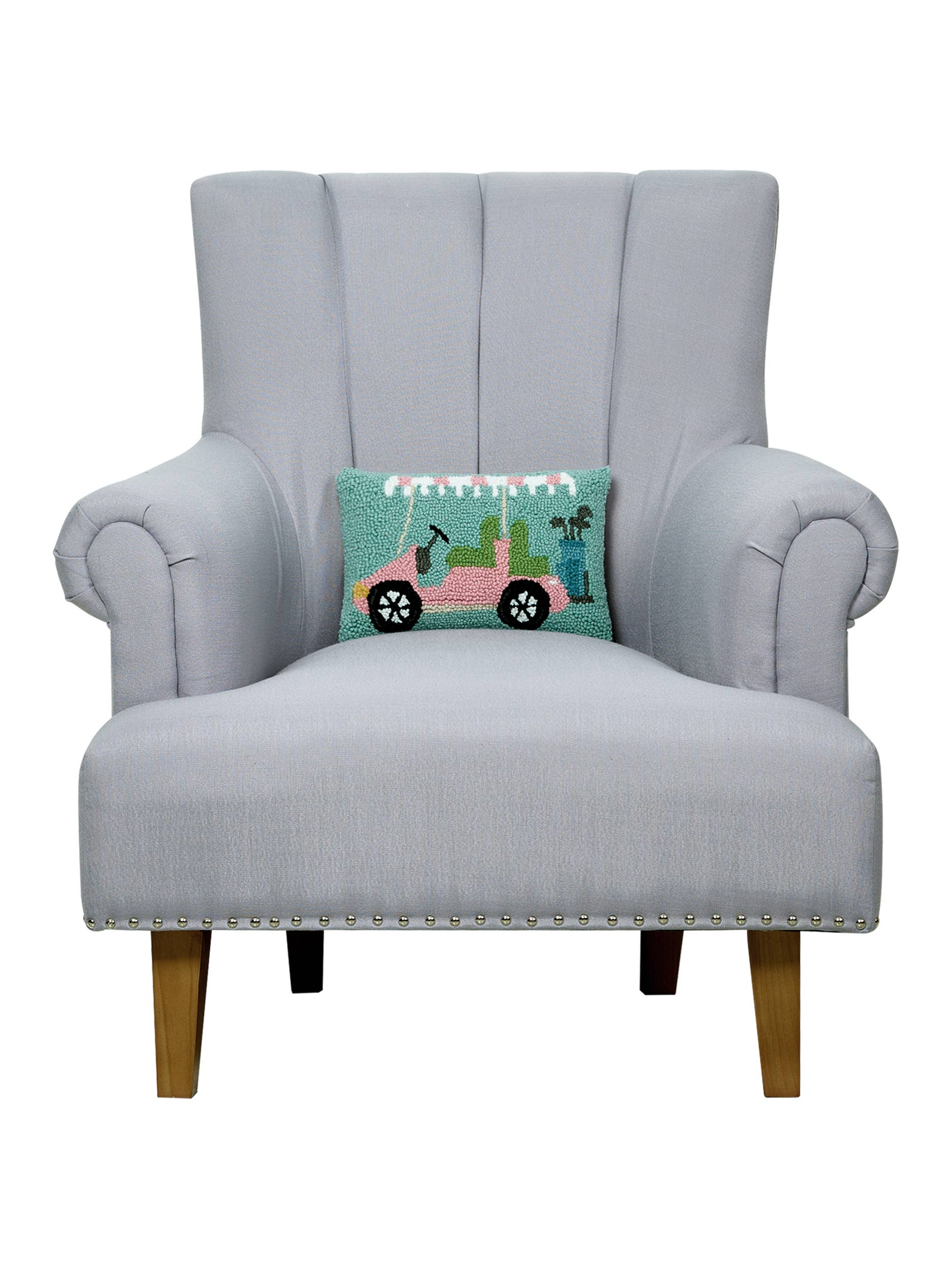 Peking Handicraft - Wholesale Throw/Decorative Pillow - Pink Golf Cart Hook Pillow1