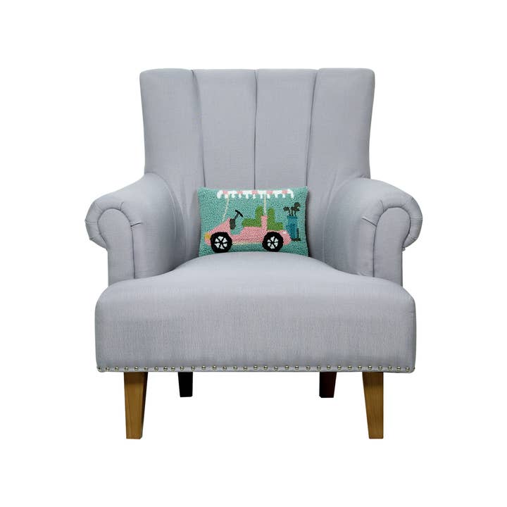 Peking Handicraft - Wholesale Throw/Decorative Pillow - Pink Golf Cart Hook Pillow1