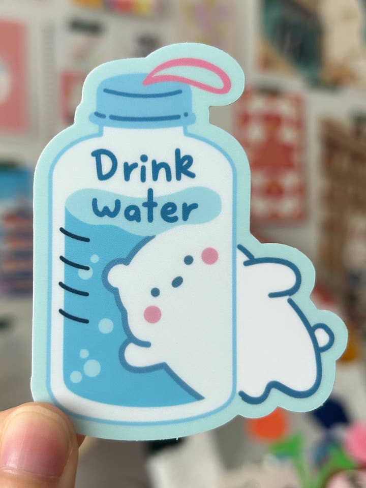 Drink water vinyl sticker for wholesale by Shooley
