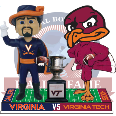 National Bobblehead Hall of Fame and Museum - Wholesale Decorative Figurine - Virginia vs. Virginia Tech Football Rivalry Bobblehead0