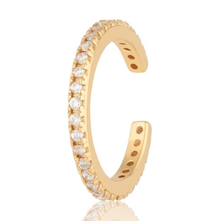 Smal Glittrande Enkel Öronmanschett för wholesale av Scream Pretty - Recycled Sterling Silver Jewellery