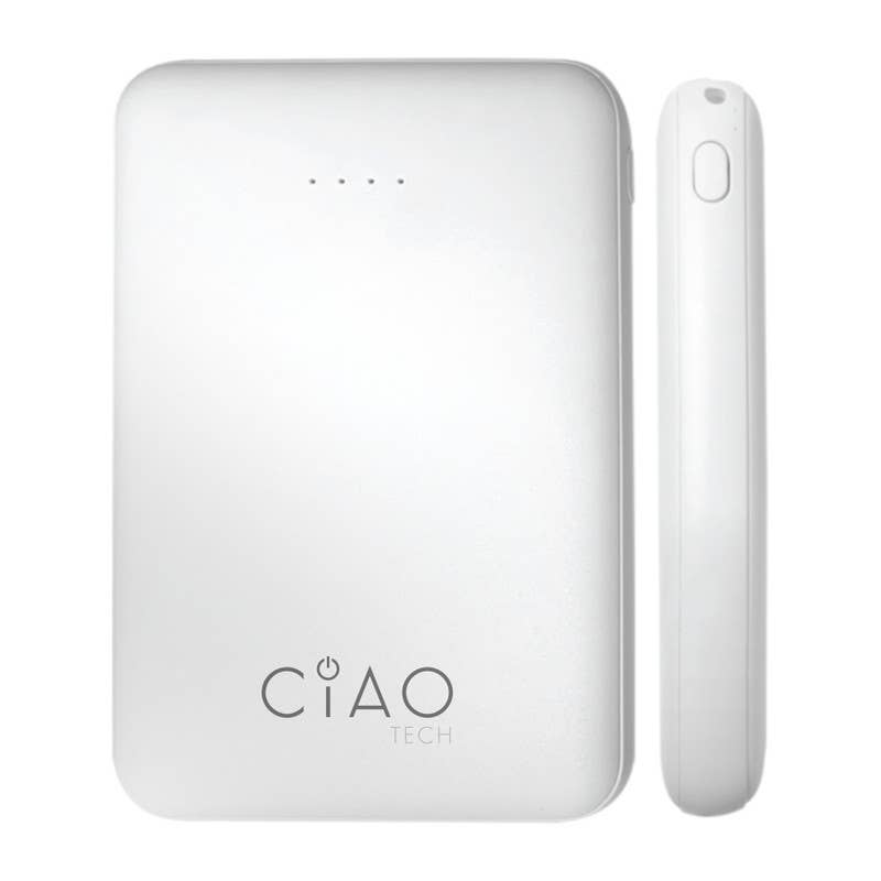 Lifeware Group LLC - Wholesale Portable Charger - CIAO Tech Portable 5,000 mAh Solid Slim Powerbank-  White1
