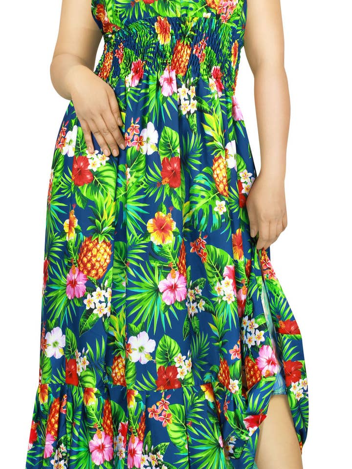 Vestido Luau Aloha para Mujer con Espalda Baja para venta al por mayor de Happy Bay / La Leela