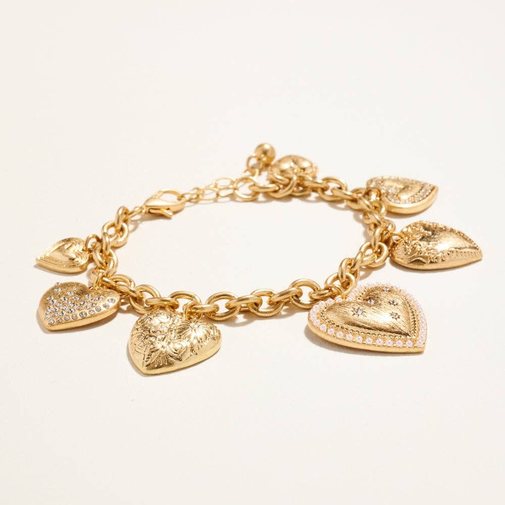 Designature New York - Wholesale Bedelarmbandje - Armband met ketting en hanger met meerdere harten en sluiting2