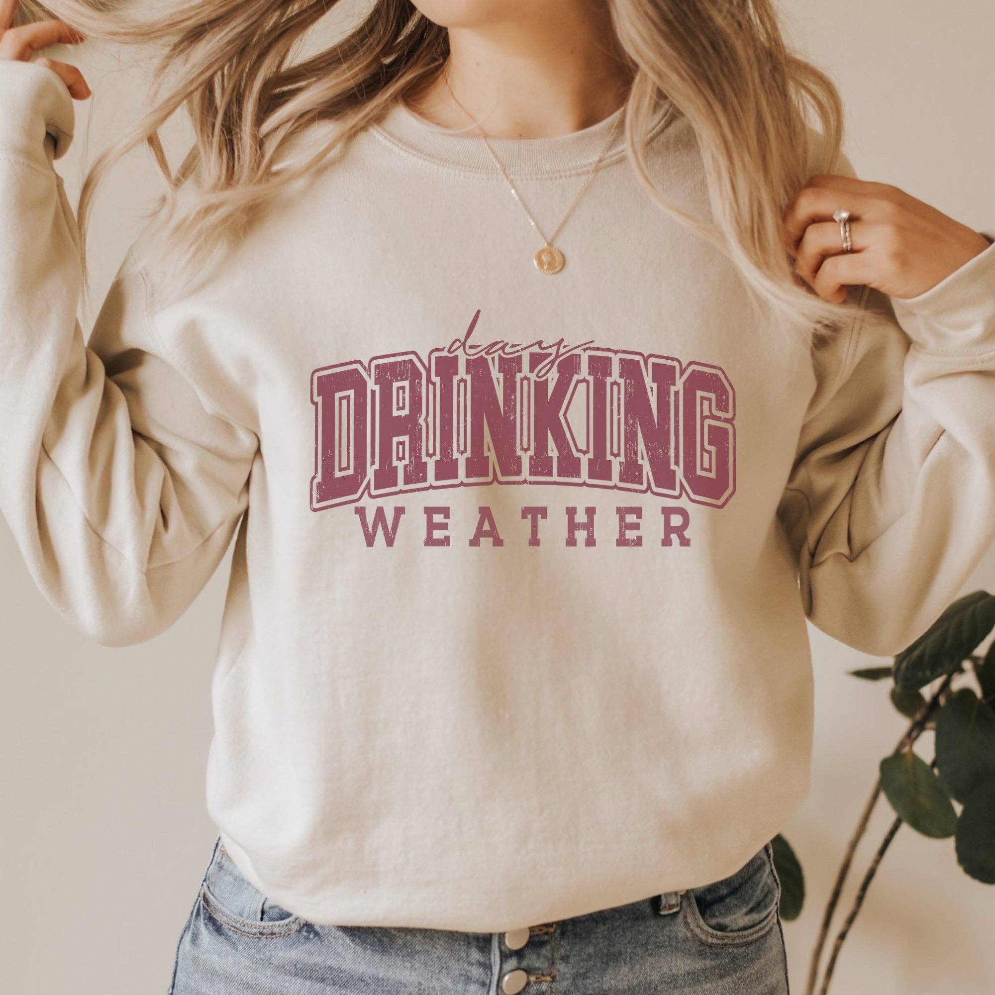 Trendznmore - Modern Graphic Apparel – wholesale Graphic sweatshirt – Women’s – Day Drinking Weather Graphic Sweatshirt2