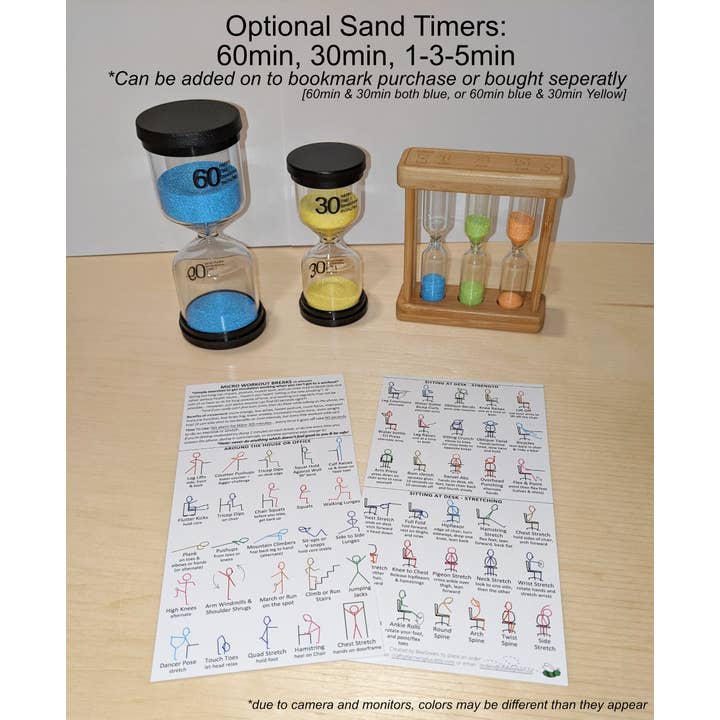 NEW~ Micro Workouts Bookmark - Keep Moving, 1minute workouts for wholesale by BeeGreen & CraftsPlannersPlus