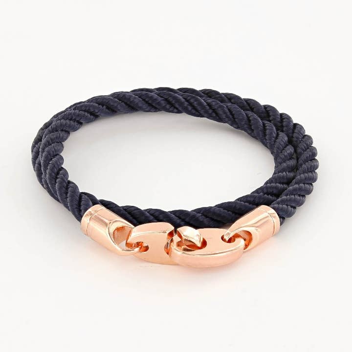 Lure Doppel-Wickelarmband mit roségoldenen Brummels für den Großhandel von Sailormade