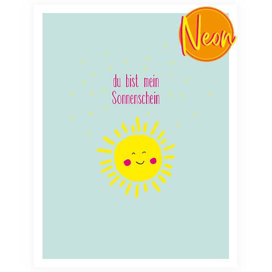 Sunshine | AuriCard | Neon Postcard for wholesale by Hey!Cards GmbH & Co. KG
