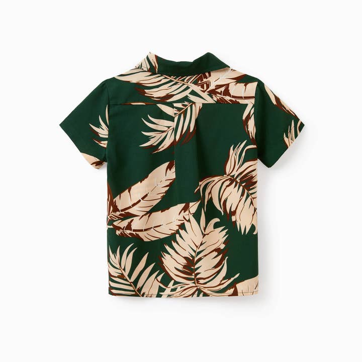 Verde Oscuro Conjunto de Ropa de Vacaciones Hawaianas Verde Tropical a Juego para la Familia de venta al por mayor en Faire27