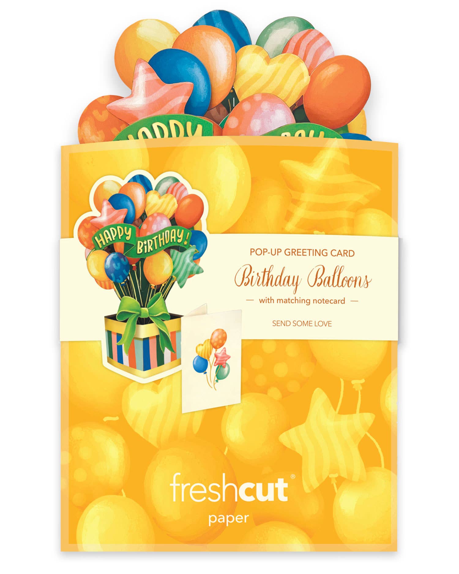 FreshCut Paper LLC – wholesale Birthday card – Mini Birthday Balloons (10 Mini Pop-up Greeting Cards)5