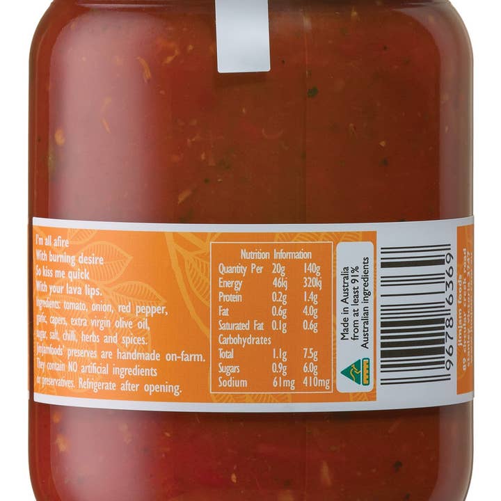 JimJam Foods - Wholesale Pasta Sauce - Pasta Sauce Lava Lips2