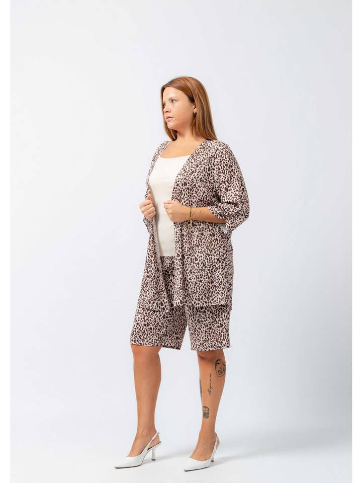 253045 - Bermuda em tecido estampado Coleção Primavera Verão Tamanhos Grandes por atacado de Teresa Cardoso Oliveira