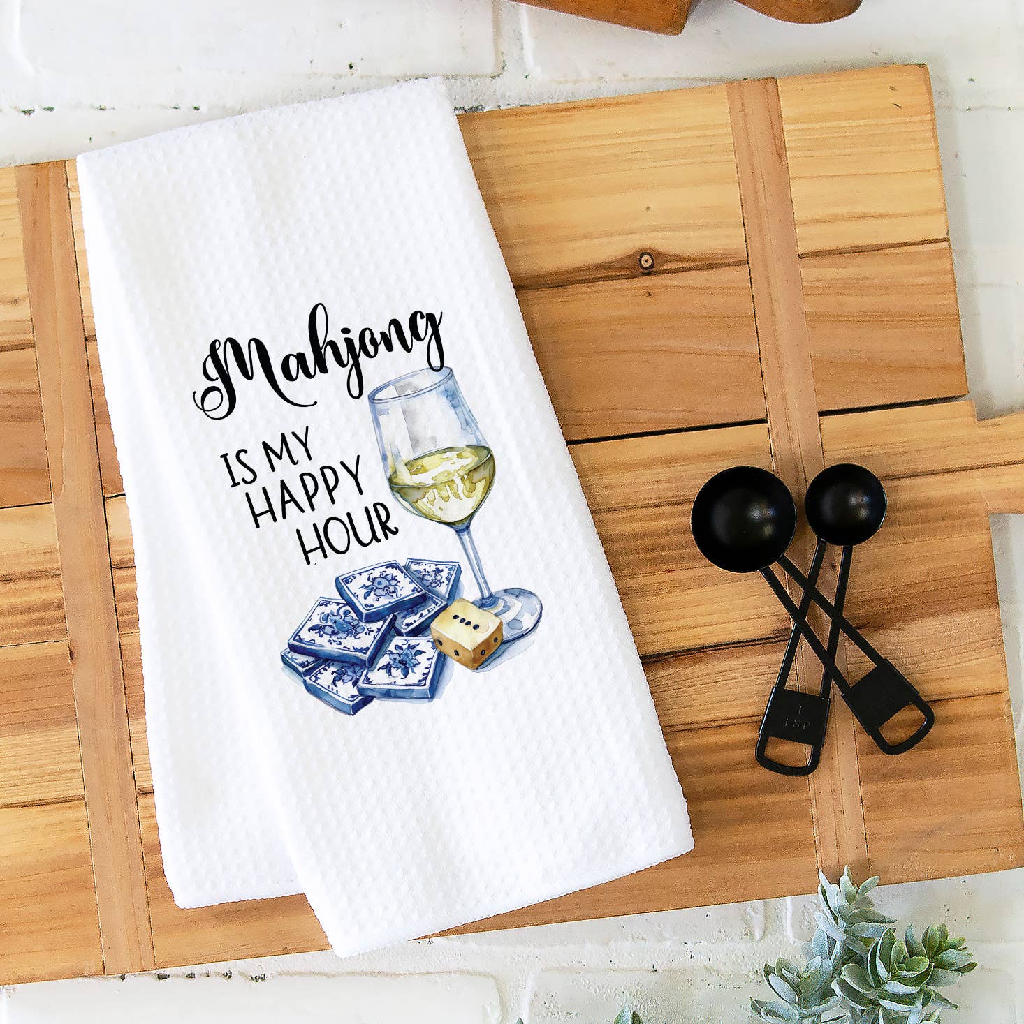 Canary Road - Wholesale Tea Towel - Mahjong Happy Hour Towel, Mahjong Tile Game Decor0