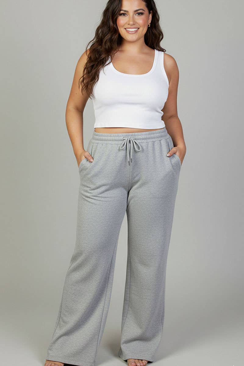CAPELLA APPAREL - Vente Pantalon d'intérieur/de jogging – femme - Pantalon de survêtement à poche inclinée à cordon de serrage de grande taille6