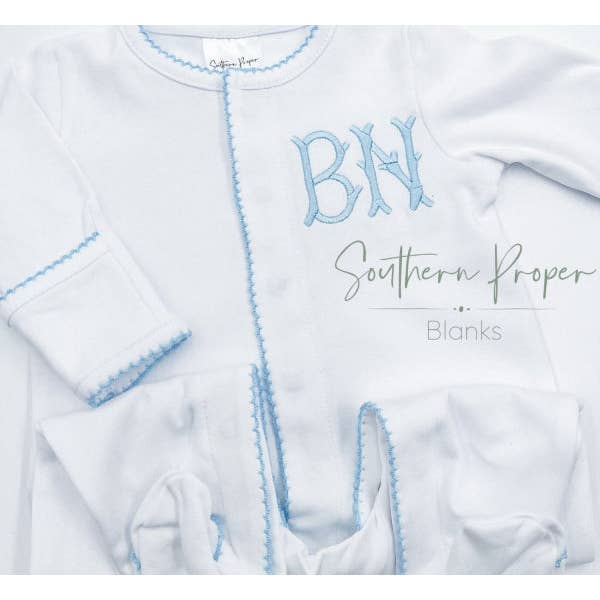 Southern Proper Blanks - Wholesale Jumpsuit - Baby - Footies - Picot Trim
