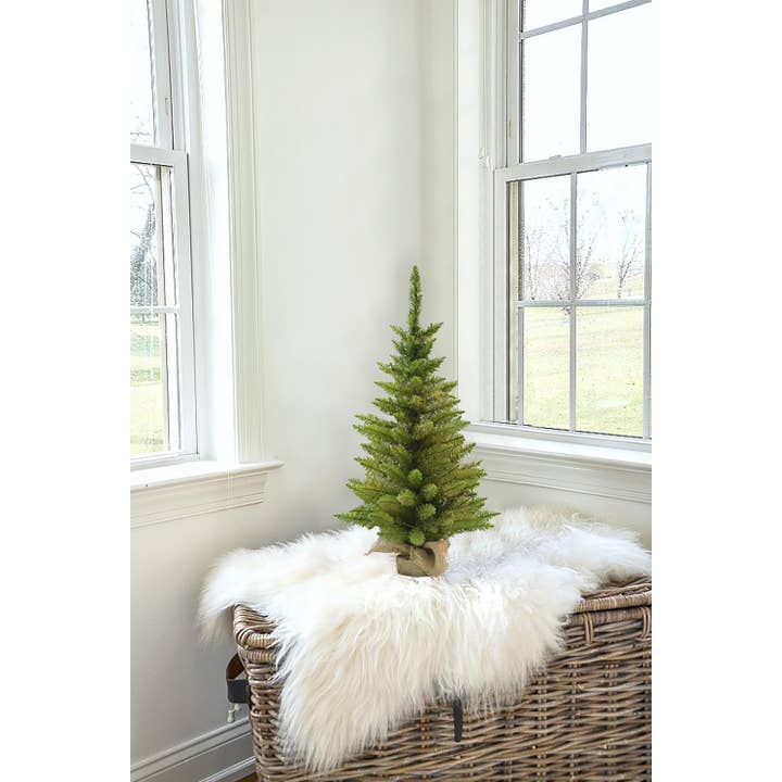 3' Green Tabletop Tree with Burlap Wrapped Base, 105 Tips for wholesale on Faire1