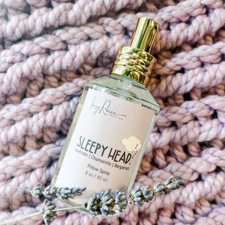 Sleepy Head Pillow Spray for wholesale by Ivory Raine Candle Co.