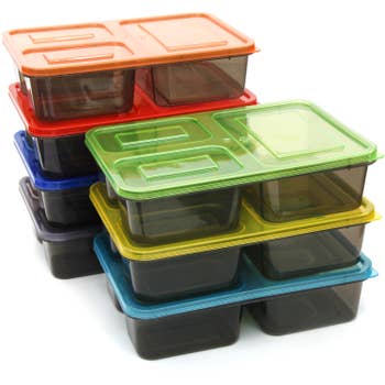 Youngever 8 Pack 4-Compartment Reusable Snack Box Food