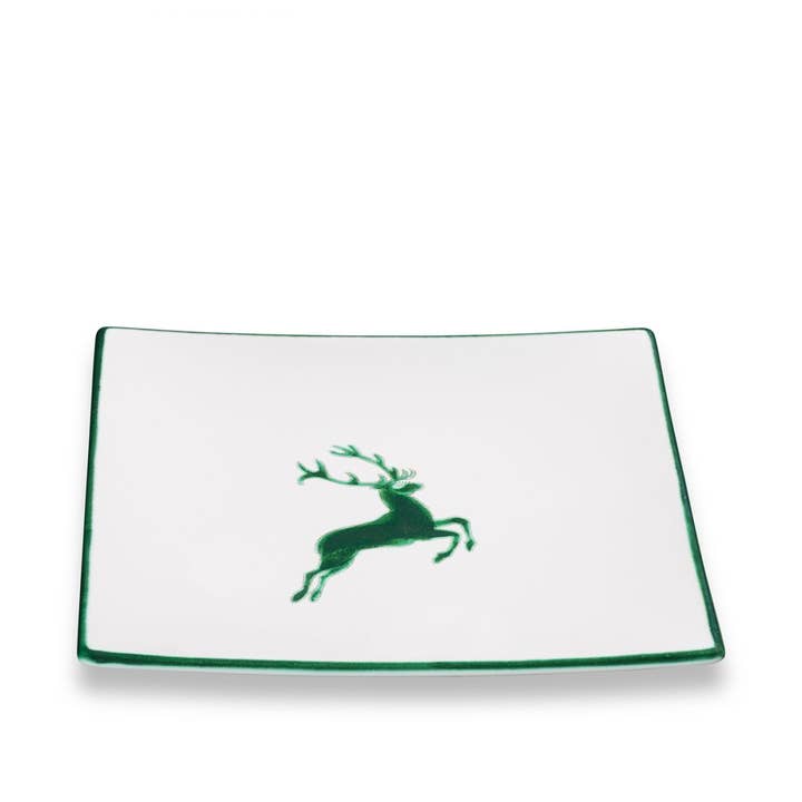 Cervo verde, piatto da dessert trend (20 x 20 cm) per la vendita all'ingrosso da parte di Gmundner Keramik Handels GmbH