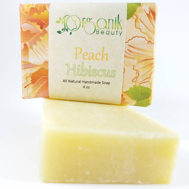 Peach Hibiscus - All Natural Handmade Soap 5 oz for wholesale by Organik Beauty
