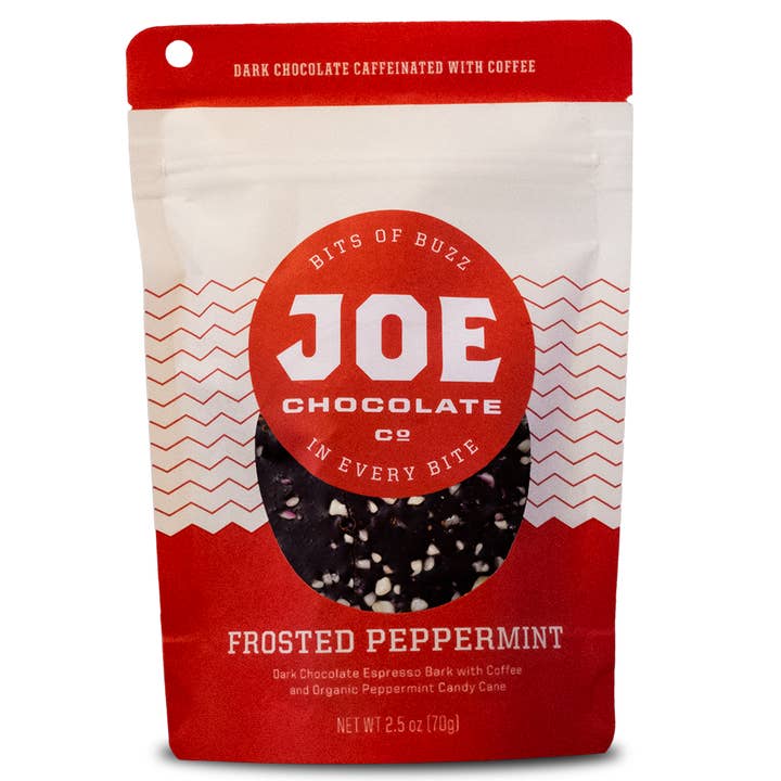 Joe Chocolate Co. - Wholesale Chocolate Bar - 2.5 oz Frosted Peppermint Espresso Bark0